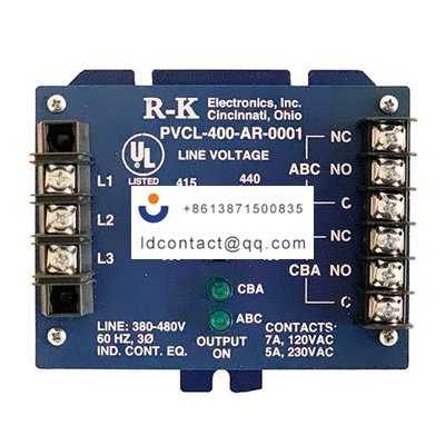 PVCL-400-AR _ R-K Electronics, Inc. _ 3 VOLTAGE MONITOR440/480VAC 3 DP