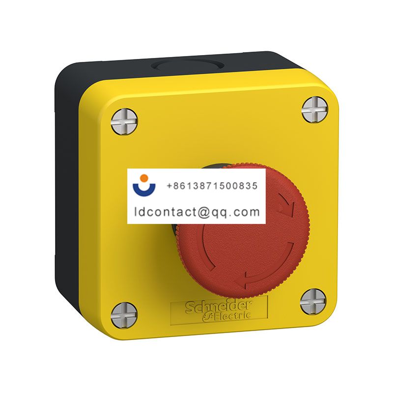 塑料,黄色按钮盒带1个急停按钮,旋转释放,1NC Schneider product image