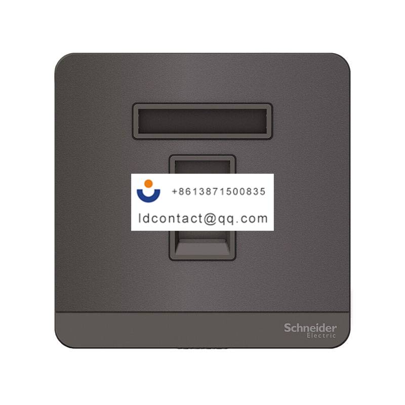 单联带保护门超五类信息插座,荧光灰 Schneider product image