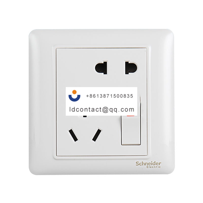 10A 250V 斜二/三极插座连单控开关 Schneider product image