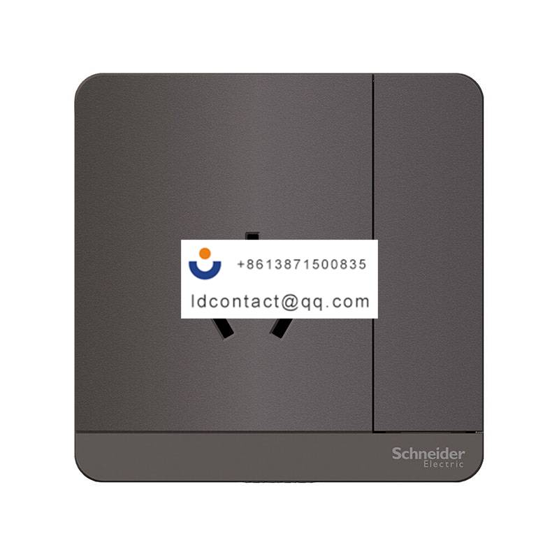 16A 250V 带开关带保护门三极扁脚插座,荧光灰 Schneider product image