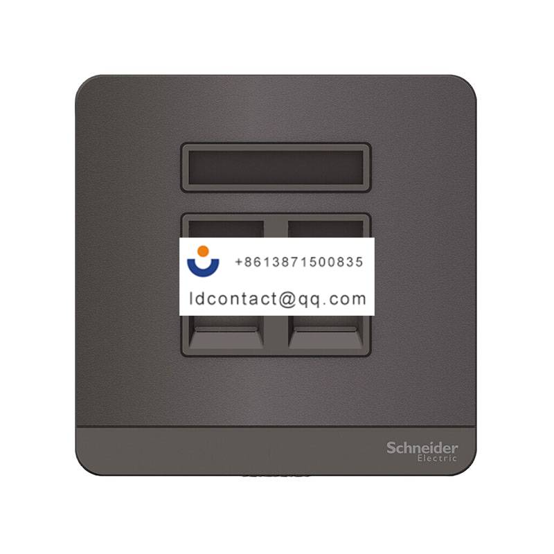 双联带保护门超五类信息插座,荧光灰 Schneider product image