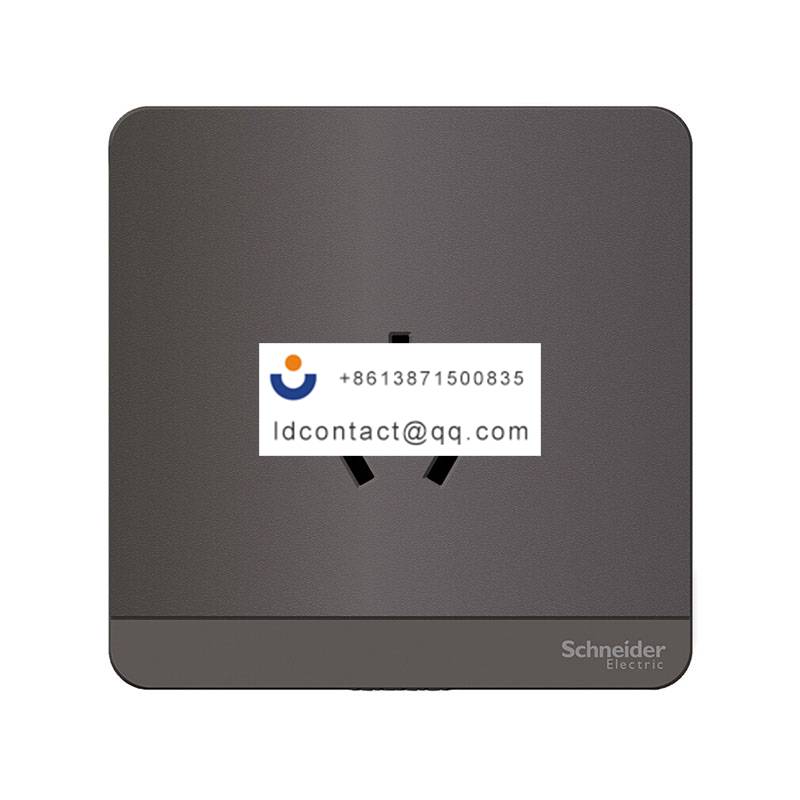 16A 250V 带保护门三极扁脚插座, 荧光灰 Schneider product image