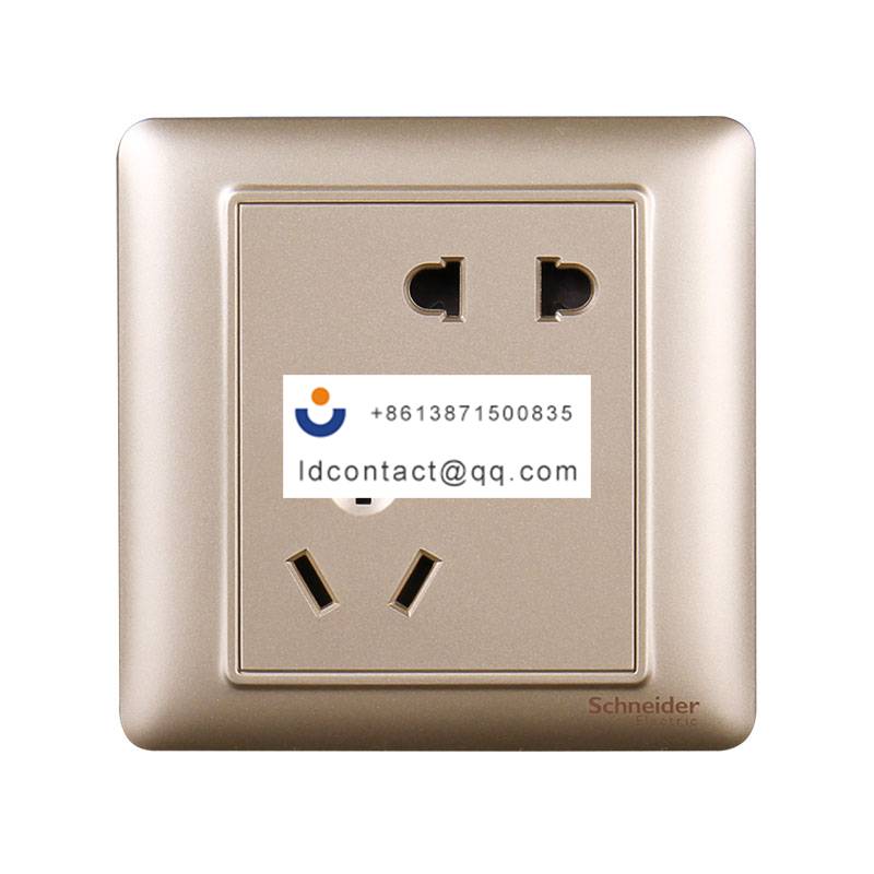 10A 250V 斜二/三极插座_金色 Schneider product image