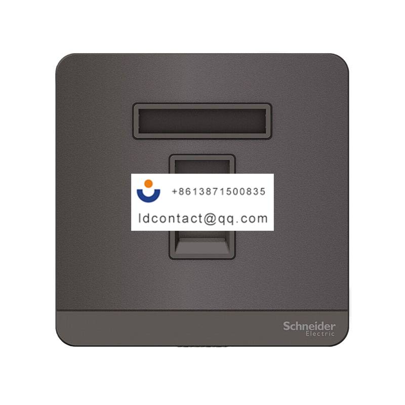单联带保护门电话插座,荧光灰 Schneider product image