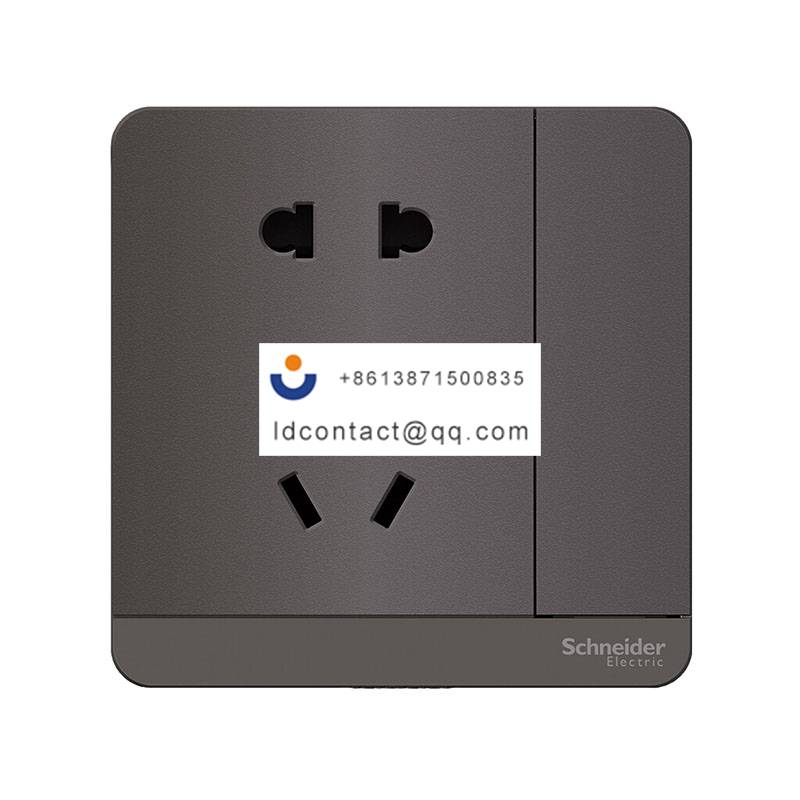 10A 250V 带开关带保护门二/三极插座,荧光灰 Schneider product image
