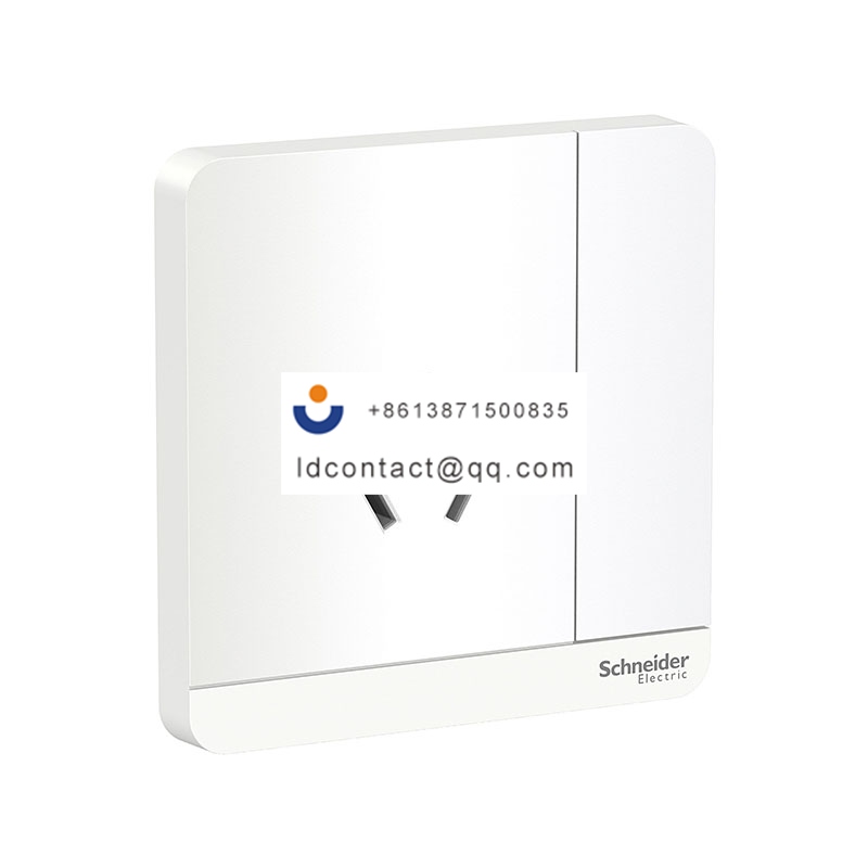 16A 250V 带开关带保护门三极扁脚插座,镜瓷白 Schneider product image