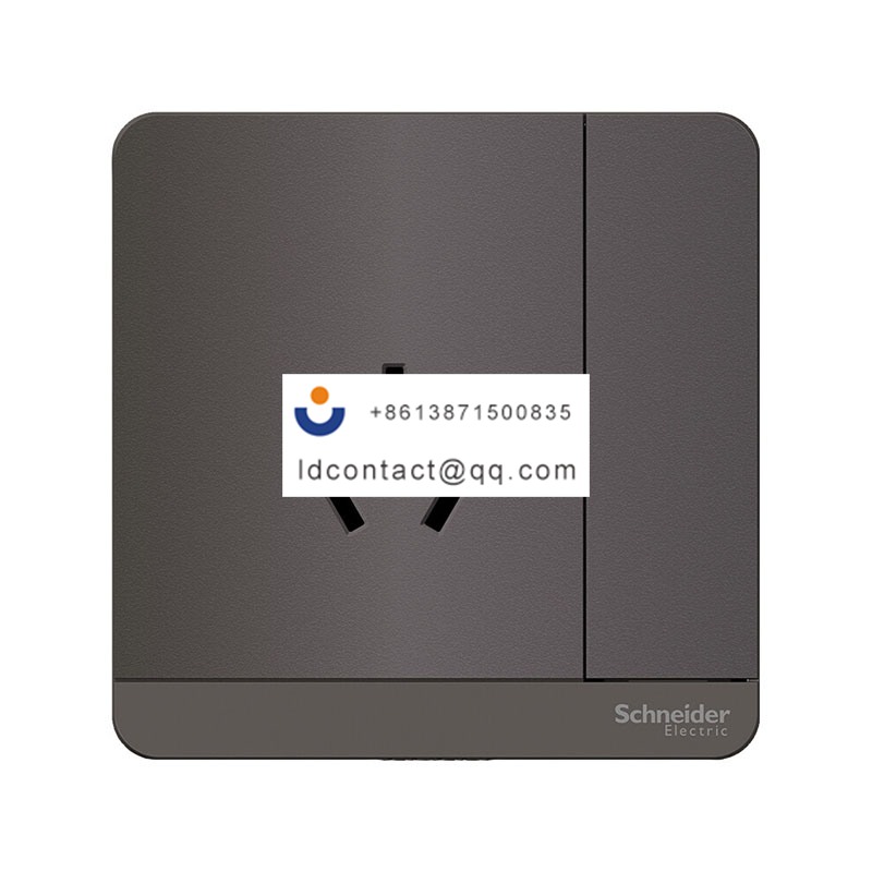 10A 250V 带开关带保护门三极扁脚插座,荧光灰 Schneider product image