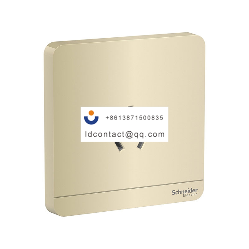 10A 250V 带保护门三极扁脚插座,薄暮金 Schneider product image
